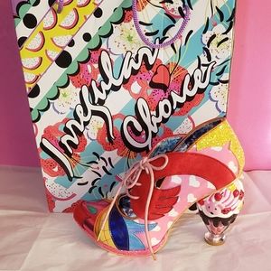 Brand New Rare Irregular Choice Deckchair Diva in pink red yellow sz 39